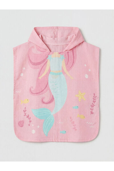 LC Waikiki Rmz Gi̇yi̇m Farkiyla Printed Baby Girl Poncho Towel