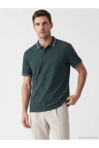 LC Waikiki RMZ GİYİM FARKİLYA Devrik Roba Yaka Pike Tricou pentru bărbați