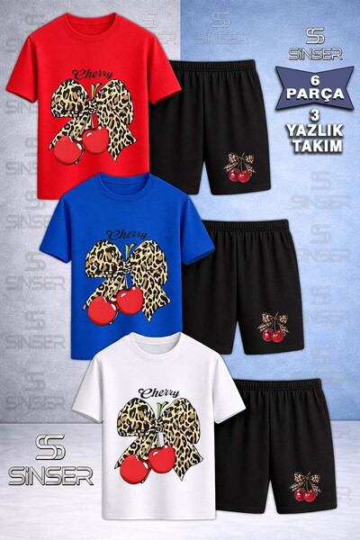 SS SİNSER Παιδικό T-Shirt με στάμπα CHERRY LEOPARD CHERY WRITTEN με λαιμόκοψη...