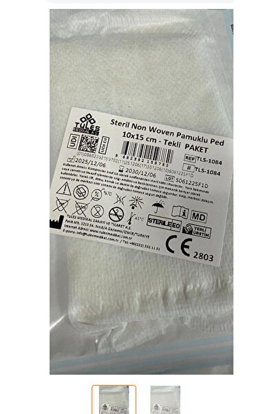tules PAMUKLU PED 10x15cm TEKLİ PAKET ( 10 adet )