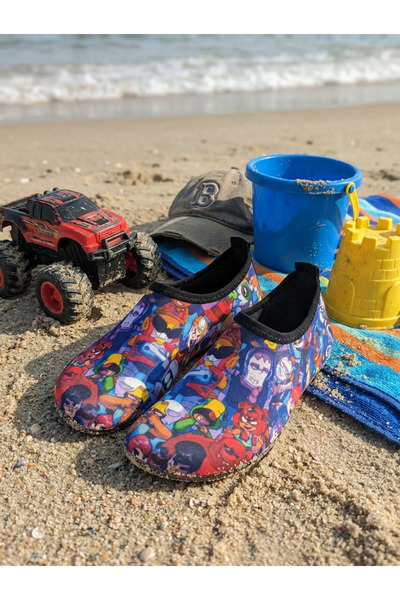 Sea&Blue Παιδικά θαλάσσια παπούτσια με σχέδια Brawl Stars και αντιολισθητική ...