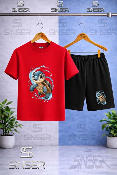 SS SİNSER Παιδικό T-Shirt με στάμπα KARETTE KARETTA IN THE WATER - Σετ σορτς