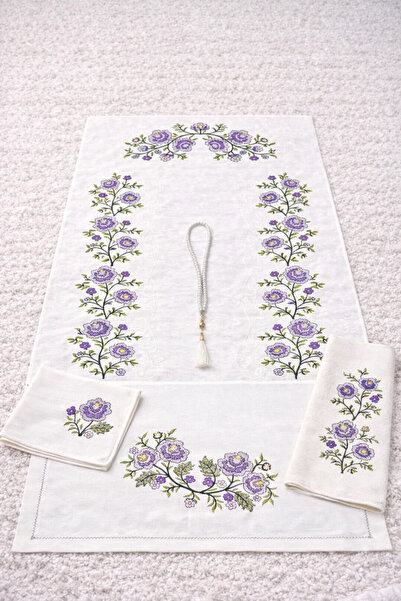 Hig Store Σετ 5 τεμαχίων με κεντημένο χαλάκι προσευχής για νύφη και γαμπρό, σ...