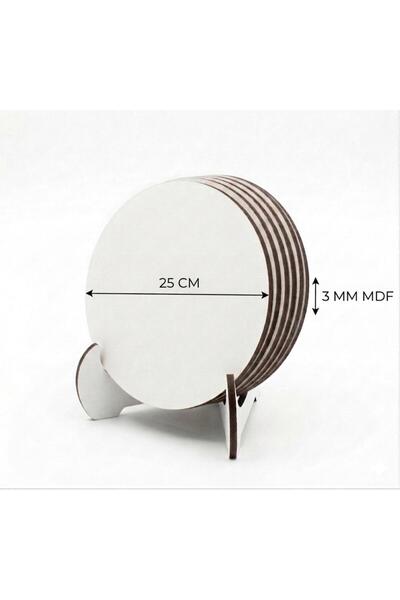 MRX -HOME 25 CM 6’lı Yuvarlak MDF Nihale Seti | Pasta Sunum Tencere Altlığı +...