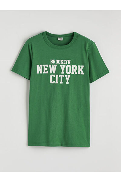 LC Waikiki Tricou pentru băieți cu imprimeu New York, cu guler Roba Zero, de ...