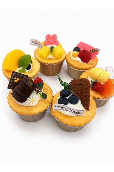 Gökhan gvn Meyveli Mini Tart Görünümlü Buzdolabı Magneti – Dekoratif 3D gerçe...