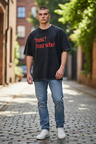 ciel moda Oversize Washed Digital Printed T-Shirt