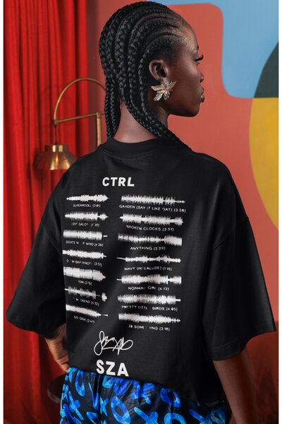 SEVBANO Μπλουζάκι SZA Rapper Singer με στάμπα στην πλάτη, Unisex, Oversize