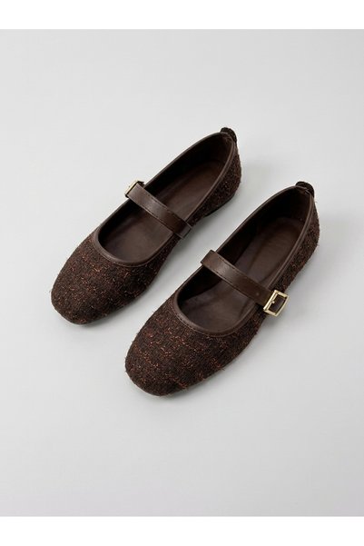 Encool Women's Brown Ballerina Shoes – Casual Stylish Comfortable Ballerinas, Everyday Ballerinas