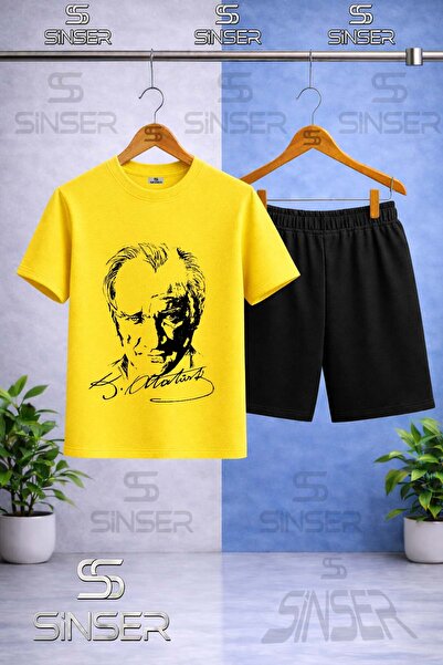 SS SİNSER Παιδικό μπλουζάκι με στάμπα ATATURK SIGNATURE BLACK με λαιμόκοψη πο...