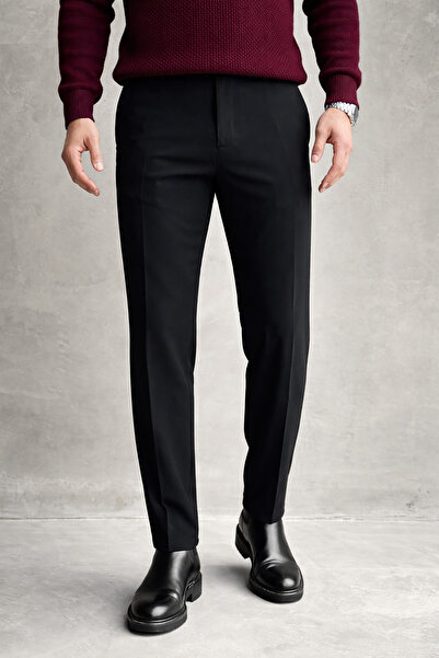 Montivo Ανδρικό υφασμάτινο παντελόνι κανονικής εφαρμογής, υψηλής ποιότητας, μ...