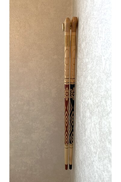 Ahşapdeluxe Desenli Ahşap Baston İkili Set Stick