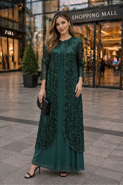 green emerald velvet dress Azzure Couture FM5036 Pink / 6