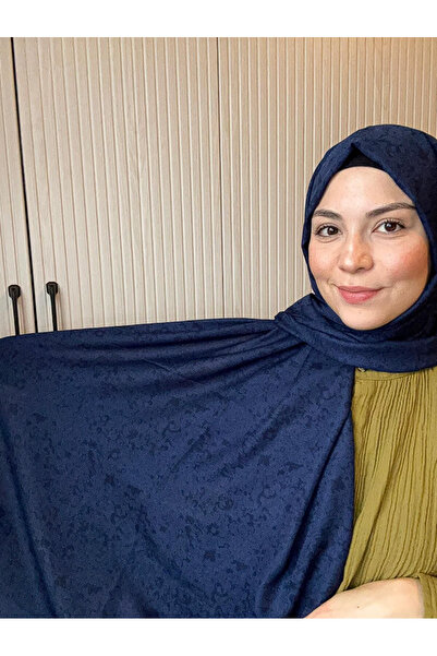 HAREM SCARF Gold Silvia Shawl Navy Blue