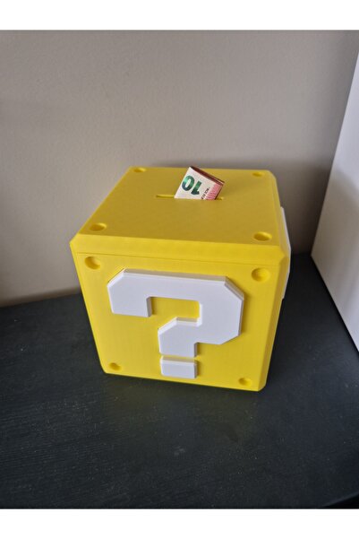 Morpiko Super Mario Soru İşareti Kumbara – Hediyelik 3D Baskı Dekoratif Para ...