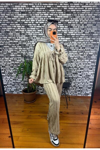 ZarülAAy fashıon Top and Bottom Set with Ruffled Fabric