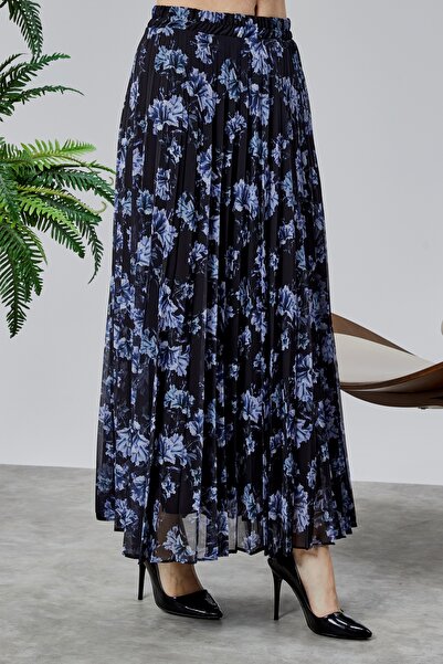 sehatex επένδυση πιέτες σιφόν με ελαστική φούστα μέσης