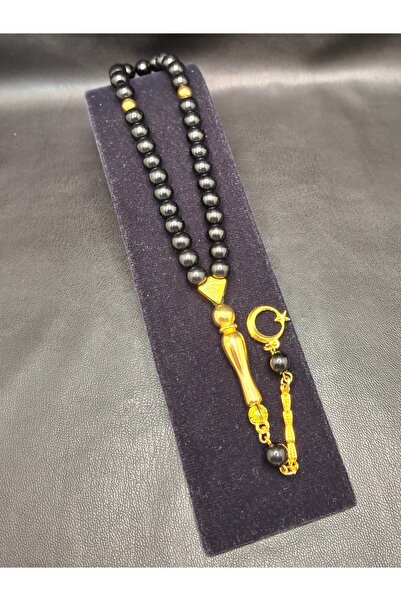 Han Ticarethane Special Model Gold Color Combination Black Pearl Simulated Ro...