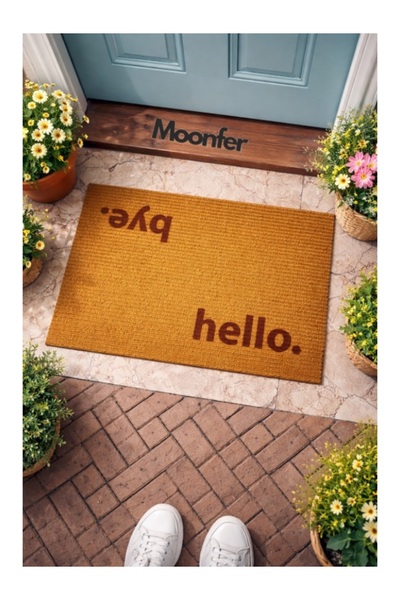 MOONFER Φυσικό χαλάκι πόρτας Hello-Bye