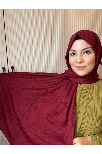 HAREM SCARF Gold Silvia Shawl Burgundy