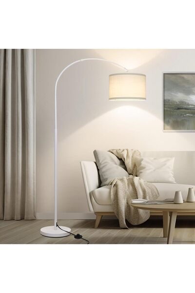 WAMBORY Arc Floor Lamp, Modern Tall Lamp with Adjustable Lamp Head, LED Tall ...