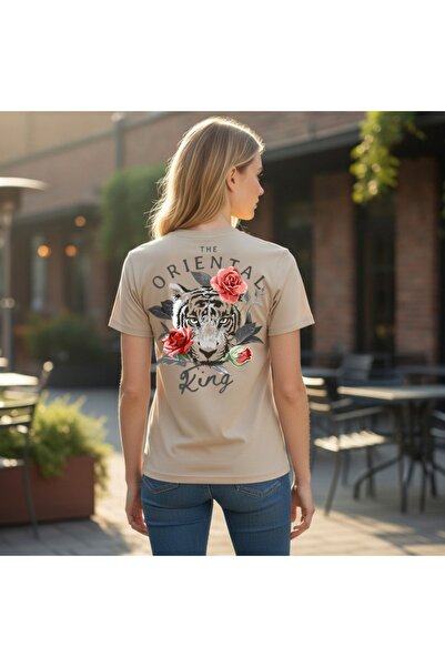 URBANTRENDSTORE Unisex Tiger and Rose Pattern Printed Oversize Fit Comfortabl...