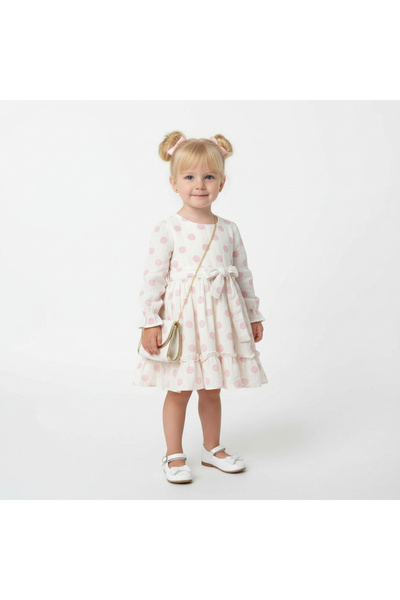 SeaBubbles Πουά Φόρεμα Μουσελίνας για Κορίτσια με Τσάντα