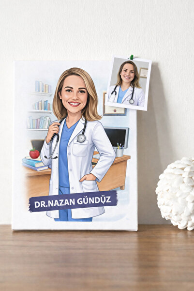 MFO Doktor Karikatür Kanvas Duvar Tablosu – İsimli, Kişiye Özel Hediyelik