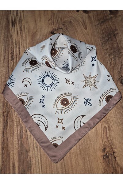 Zelayn Φουλάρι μπαντάνα με σχέδιο ματιών, καφέ