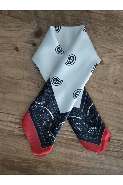 Zelayn Σάλι με σχέδιο σε σκούρο μπλε-λευκό, μπαντάνα-φουλάρι