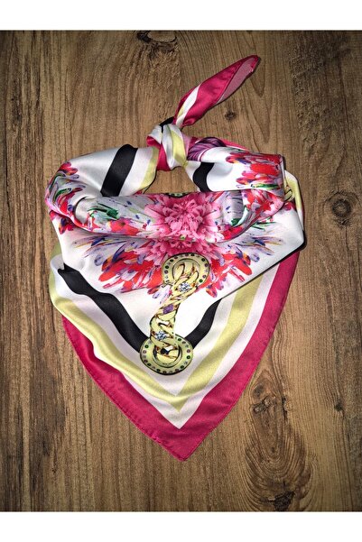 Zelayn Ροζ μαντήλι μπαντάνα με σχέδιο αλυσίδας