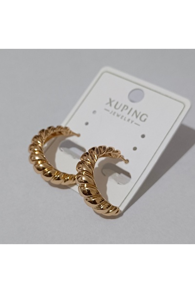 Zennemor Xuping Good Quality Stainless Steel Anti-Allergic Twisted Half Hoop Earrings