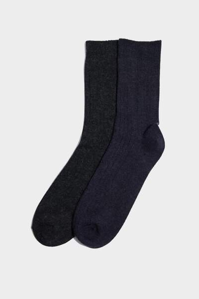DeFacto Ανδρικές μάλλινες μακριές κάλτσες 2 τεμαχίων H1273AXNS