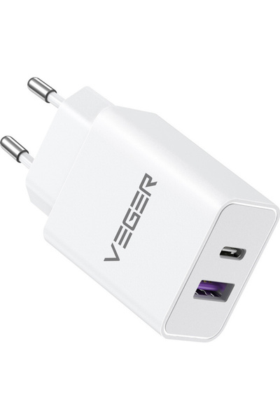 Veger Ασύρματος φορτιστής με θύρα USB-A και USB-C, Παροχή ισχύος 30W / Γρήγορ...