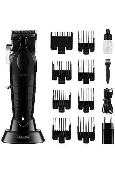 Kemei Επαγγελματική Επαναφορτιζόμενη Κουρευτική Μηχανή Μαύρη KM-2296