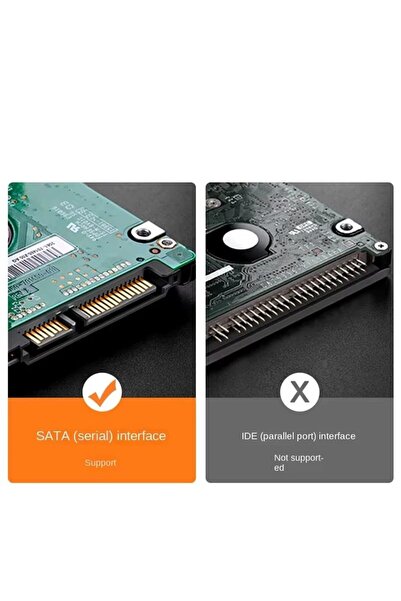 Apera CR44 Type-C 3.1'den USB 3.0'a 2.5” HDD/SSD Harici Disk Kutusu Tak-Çalıştır, 6TB Destekli
