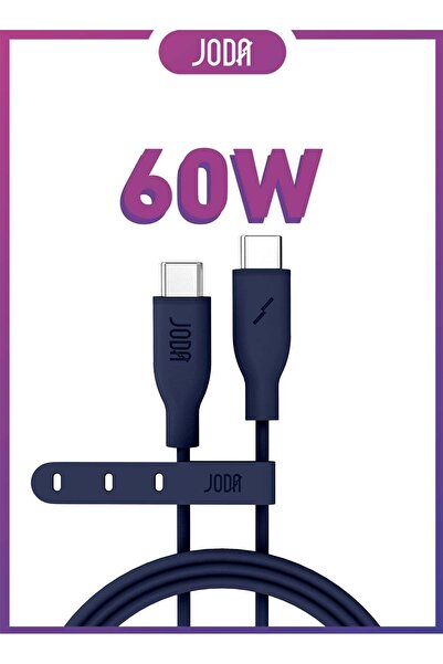 Joda كابل سيليكون USB-C إلى USB-C بطول 60 واط 1 متر باللون الأزرق الداكن