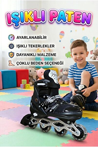 Tıfıl Toys Işıklı Silikon Tekerli Ayarlanabilir L 38-41 Bedenli Çocuk Pateni ...