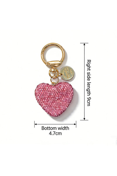 Choice4 Pink Bling Bling Pink Heart Crystal Rhinestone Soft Clay Keychain for...