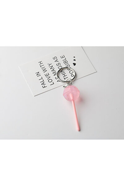Choice6 pink Lovely Resin Candy Lollipop Keychain Mini 3D Simulation Food Key...