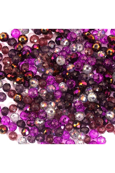 Choice8 4mm-150pcs Purple 3*4mm 4*6mm Rondelle Faceted Glass Beads Loose Spac...