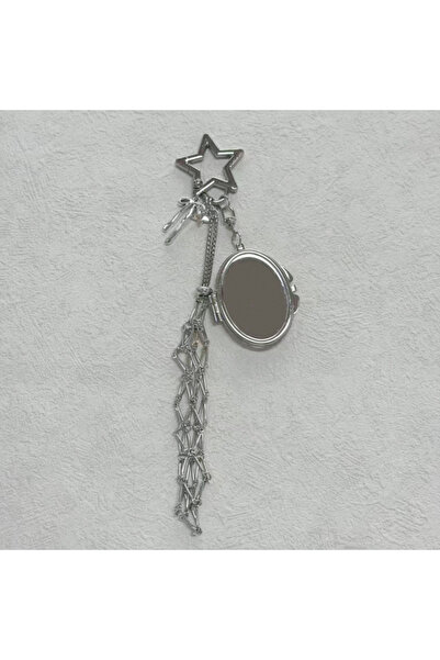 Choice Style B ZAKOL Sliver Color Lipstick Holder Keychain Star Mirror Compac...