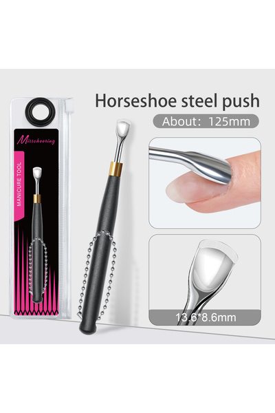 Choice3 04 Black Handle Hook Type Cuticle Pusher Nail Polish Remover Gel Scra...