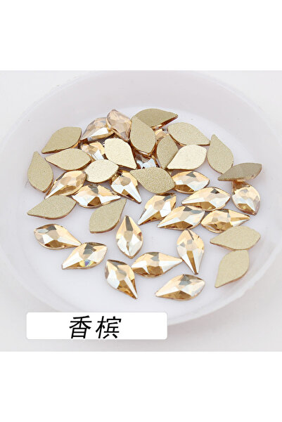 Choice10 100pcs champagne wholesale Pear shaped drop 5*10mm Flat Back Nail Rh...