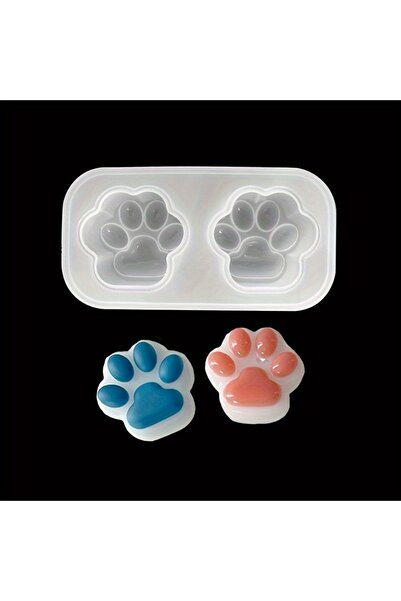 Choice 1pc Cat Paw Keychain Pendant Casting Silicone Mold Cute Cat Paw Dog Pa...
