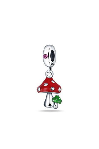 Choice4 B5183 Fine New 925 Silver Charms Cute Lucky red mushroom Bead Pendant...