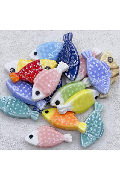 Choice 5pcs 5pcs Hand Painted Ocean Fish Ceramic Beads Cute Salmon Bead For J...