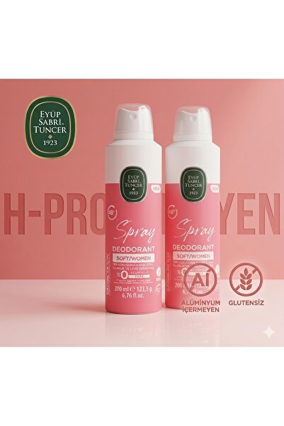 Eyüp Sabri Tuncer Soft Kadın Deodorant 200 ml 2 Adet- Alüminyumsuz ve Glutens...