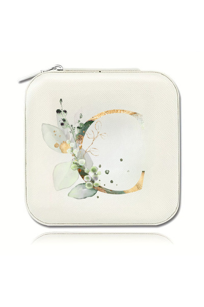 choice2 MFQ-12-C Elegant Zipper Travel Jewelry Case A-Z Letter Print Valentin...