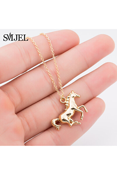 Choice Gold-color SMJEL Men Necklace Horse Metal Racing Horse Pendants& Neckl...